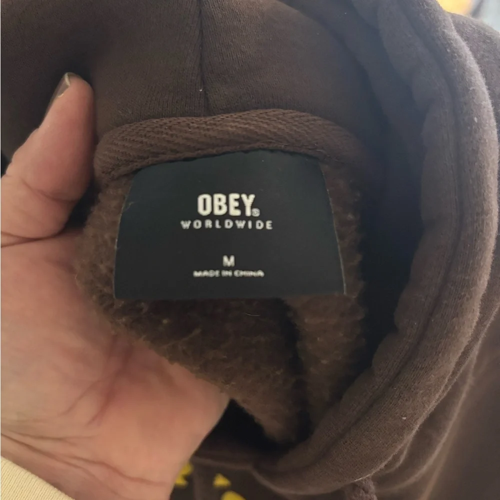 Obey Brown Hoodie - Men's Size M. Excellent condition. - Picture 3 of 3